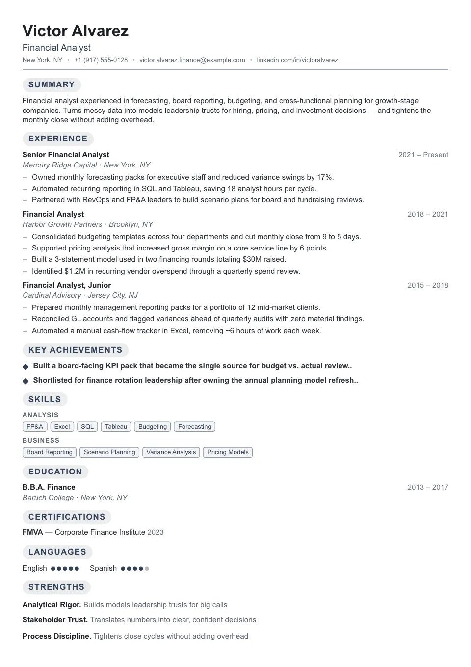 compact resume template preview