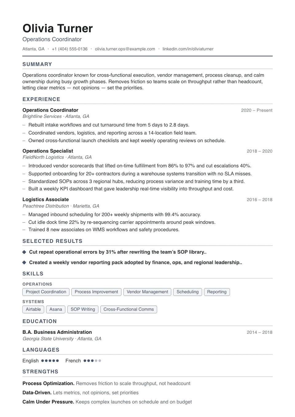 Essential resume template, ATS-friendly, single-column layout