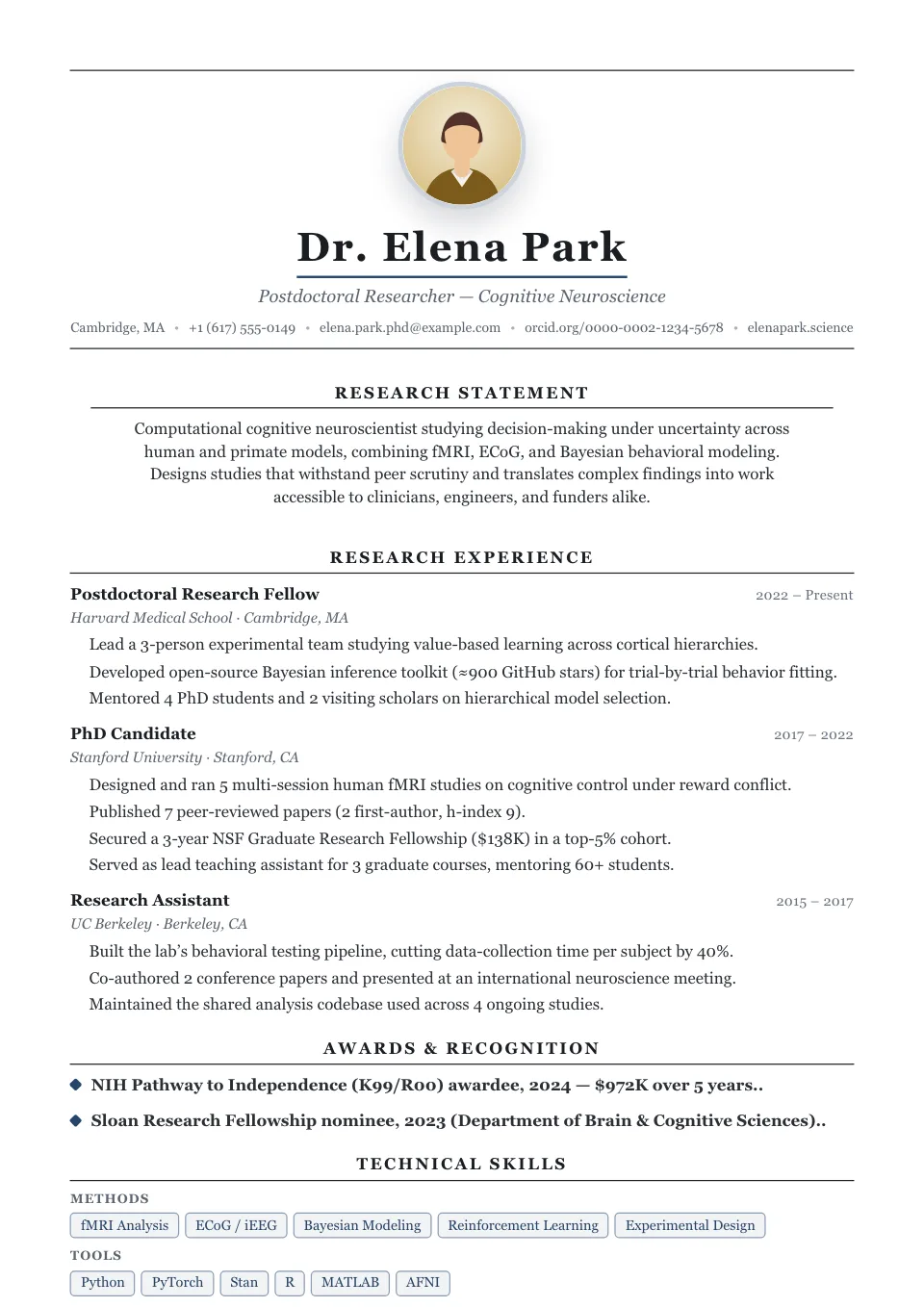 ivy league photo resume template preview